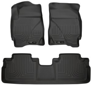 Ford Escape Floor Liners - Front + Rear - Husky Liners - WeatherBeater Combo - Black - `09-`12